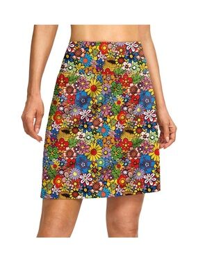 Skorts for Women with Pockets High Waisted Tennis Golf Knee Length 18" Stretchy